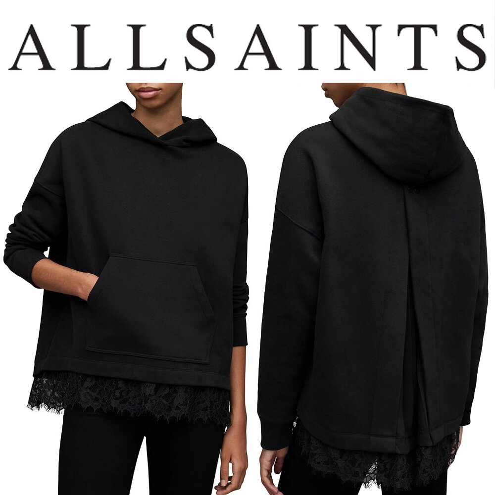 OBO. Allsaints. Lee Lace Trim Hoodie. Size M.